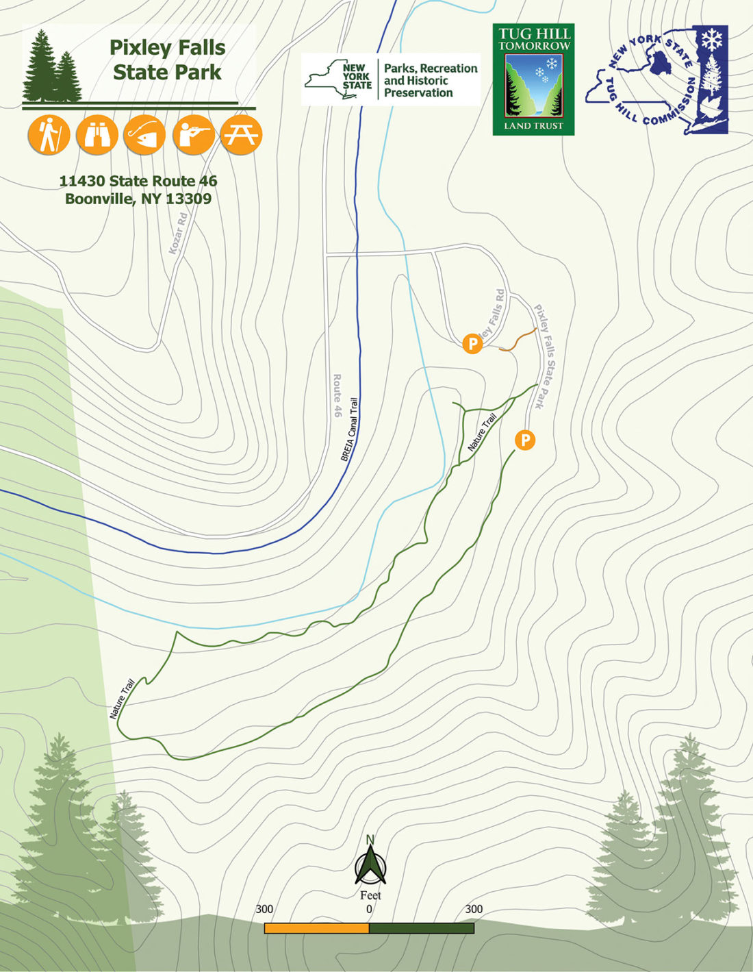 Pixley Falls State Park Map